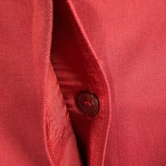 Tahari Vintage Linen Blend Long Sleeve Button Up Suit Jacket Red Blazer - Picture 6 of 9